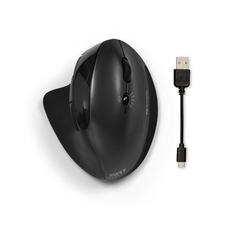 PORT CONNECT | Right handed | Rechargeable Ergonomic Mouse | Wireless | Black | 2 year(s) - 4